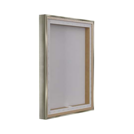 Stupell Industries White Bunny Floral Crown Floating Frame Wall Art